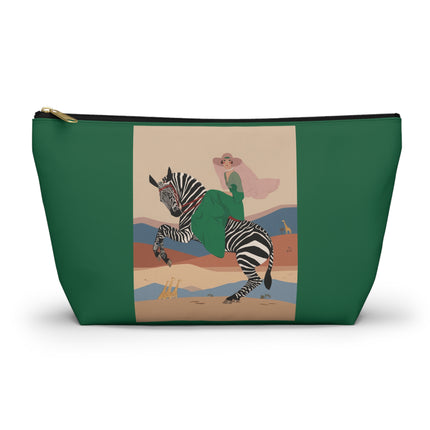 Zebra Rider Cosmetic Bag – Safari Chic & Art Deco Elegance