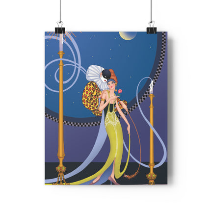 Smoke and Secrets: A Glamorous Encounter in Prohibition Era Giclée Art Print