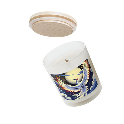 Majestic White Crane Frosted Candle