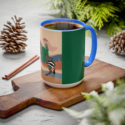 Zebra Rider Colorful Mugs – Safari Chic & Art Deco Adventure