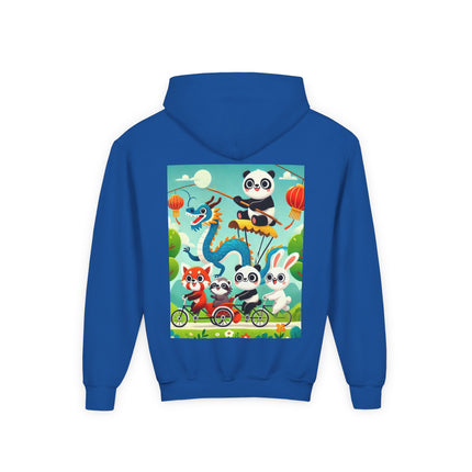 Rolling Along Together Youth Hooded Sweatshirt – Friendship, Fun & Playful Adventure
