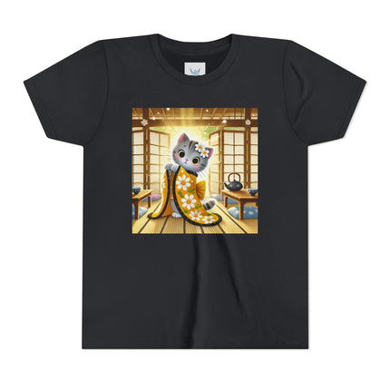 Playful Kitten in the Tea Room Youth Short Sleeve Tee