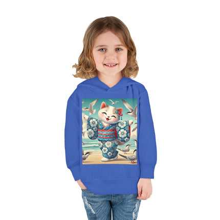 Geisha Kitten by the Seaside Toddler Pullover Fleece Hoodie