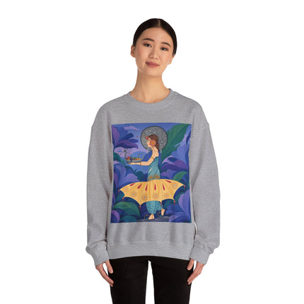 🦋🌿 The Butterfly Garden Offering Crewneck Sweatshirt – Art Deco Botanical Fantasy
