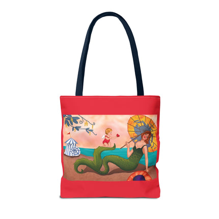 Mermaid with Parasol and Cupid by George Barbier Tote Bag