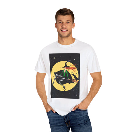 A Witch’s Moonlit Flight Unisex Garment-Dyed T-shirt