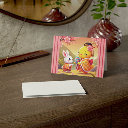 Whimsical Springtime Exchange Greeting Cards (1, 10, 30, and 50pcs)