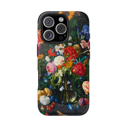 🌺🌙 The Midnight Garden Abundance Phone Case – Art Deco Floral Still Life