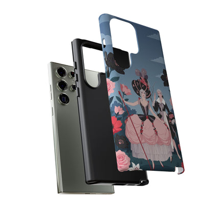 🌹🎭 The Rose Masquerade Promenade Phone Case – Art Deco Floral Elegance