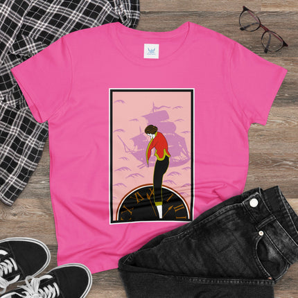 Woman Waiting for her Beloved at 1:59 by Kobayashi Kaichi Women's Midweight Cotton Tee