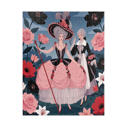 🌹🎭 The Rose Masquerade Promenade Puzzle – Art Deco Floral Elegance