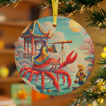 The Celestial Crab Navigator Glass Ornament