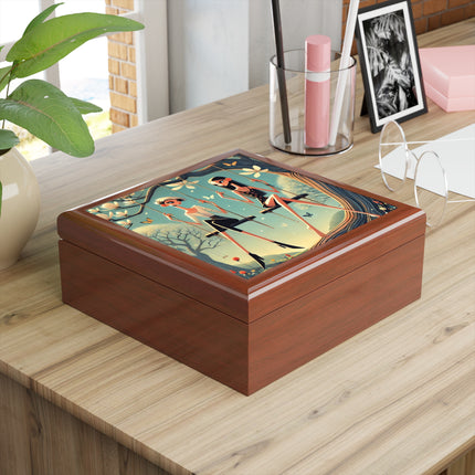 Whispers on the Spring Swing Jewelry Box – Elegant Spring Reverie
