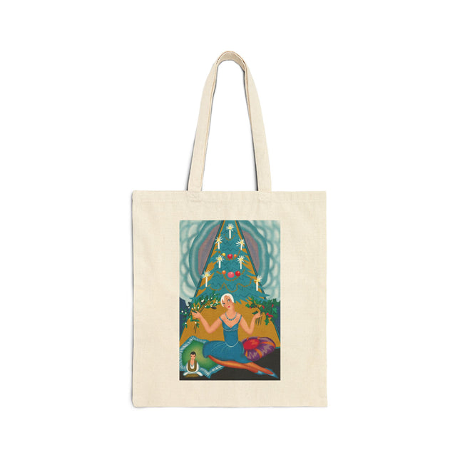 Art Deco Christmas Elegance Cotton Canvas Tote Bag