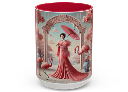 Petals, Porcelain, and Flamingos Colorful Mugs (11oz, 15oz)