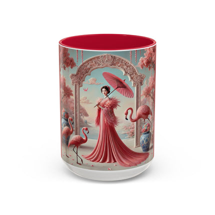 Petals, Porcelain, and Flamingos Colorful Mugs (11oz, 15oz)