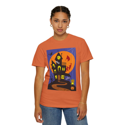 Halloween Night at the Haunted House Unisex Garment-Dyed T-shirt