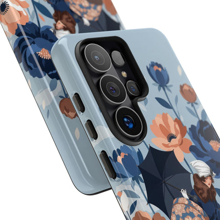 ☂️🌺 The Lady Of The Traveling Garden Phone Case – Art Deco Floral Adventure