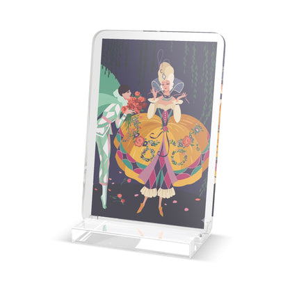 Enchanted Courtship Acrylic Plaque – Whimsical Elegance & Floral Romance