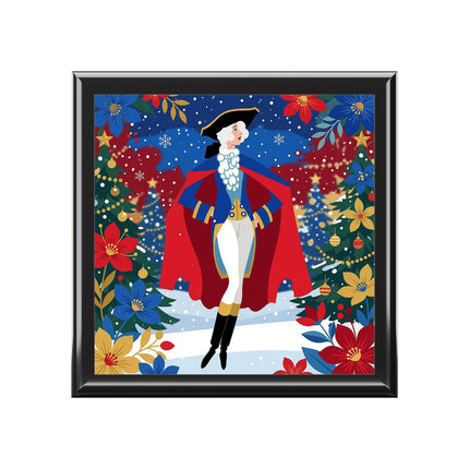 🎭❄️ The Christmas Masquerade Lady Jewelry Box – Art Deco Holiday Fantasy
