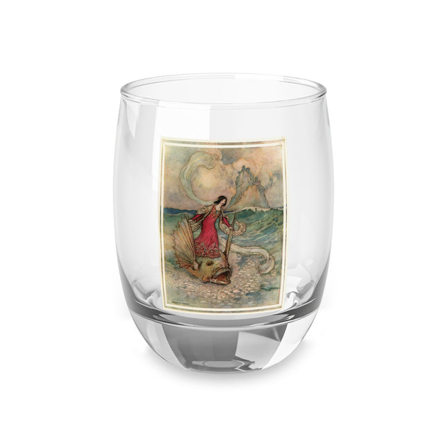 Rita Rides on the Dolphin by Warwick Goble Whiskey Glass