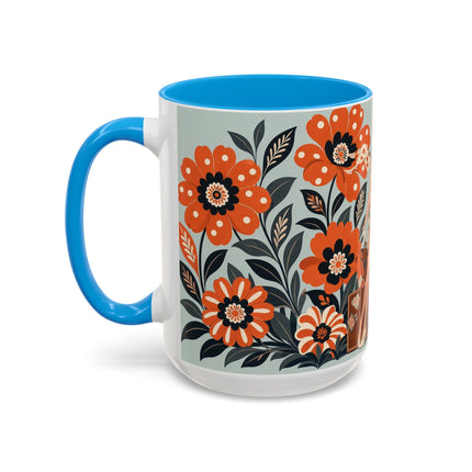🧳🌼 The Grand Floral Voyage Colorful Mug – Art Deco Travel Elegance