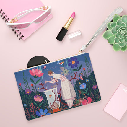 🐠🌸 The Enchanted Aquarium Garden Clutch Bag – Art Deco Underwater Fantasy