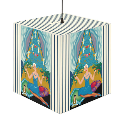 Art Deco Christmas Enchantment Light Cube Lamp