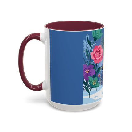 🌹❄️ The Holly Rose Of Winter Colorful Mug – Art Deco Christmas Garden