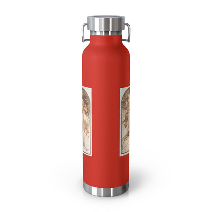 The Seasons by Alphonse Maria Mucha Copper Vacuum Insulated Bottle, 22oz