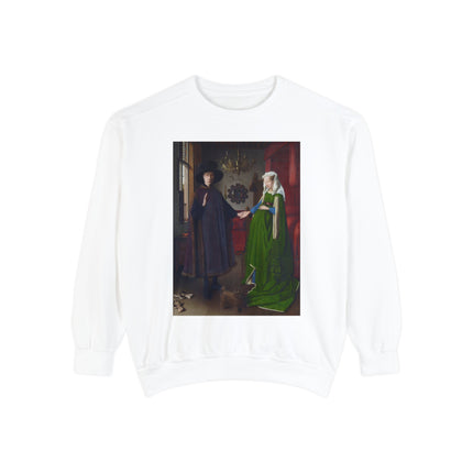 Arnolfini Portrait by Jan Van Eyck Unisex Garment-Dyed Sweatshirt