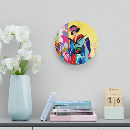 A Timeless Journey by Umberto Brunelleschi Acrylic Wall Clock, Round and Square