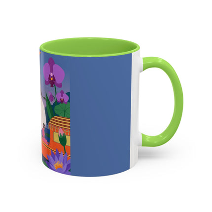 The Lady Of The Lotus Voyage Colorful Mugs – Art Deco Botanical Elegance