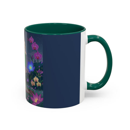 Moonlit Incense Ceremony Colorful Mugs – Art Deco Meditation Garden