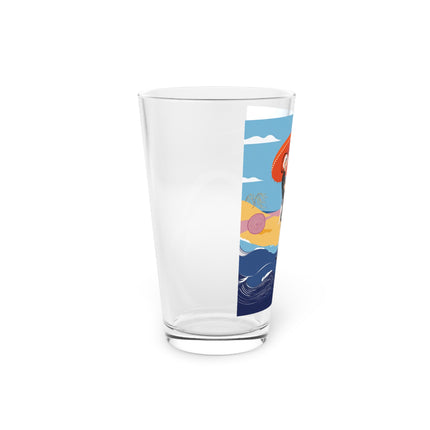 Beachside Promenade Pint Glass – Chic Summer Stroll & Coastal Glamour