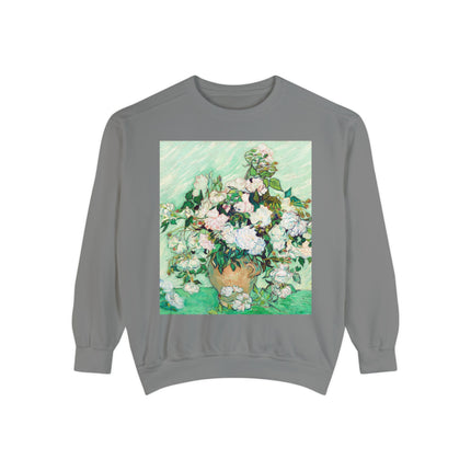 Roses by Vincent Van Gogh Unisex Garment-Dyed Sweatshirt