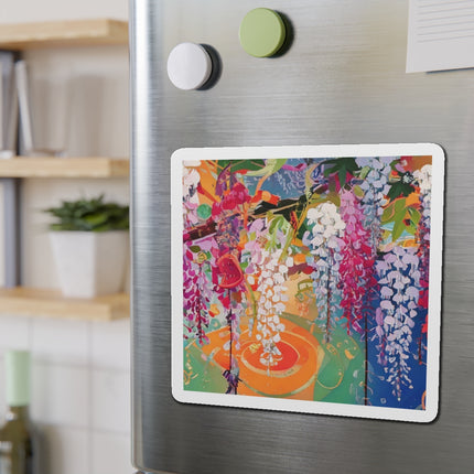 Golden Wisteria Elegance Die-Cut Magnets (5 Sizes)
