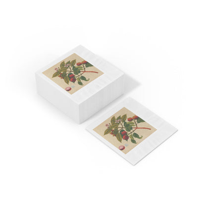 Album of watercolors of Asian fruits and flowers Pl.17 by Anonymous White Coined Napkins
