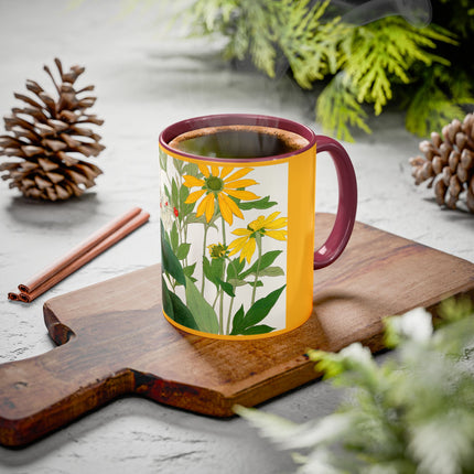 Clerodendrum & Rudbeckia Flower by Tanigami Kônan Colorful Mugs (11oz, 15oz)