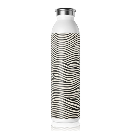 Wave Pattern on White Slim Water Bottle
