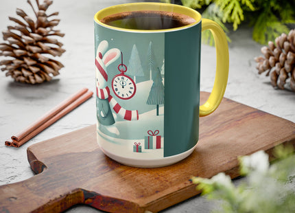 Candy Cane Timekeeper Bunny Colorful Mugs (11oz, 15oz)
