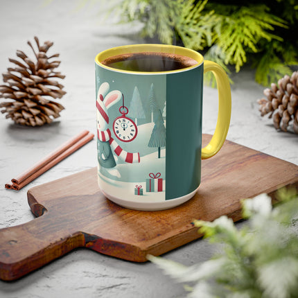 Candy Cane Timekeeper Bunny Colorful Mugs (11oz, 15oz)