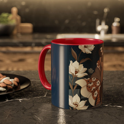 🌸✨ The Midnight Magnolia Masquerade Colorful Mug – Art Deco Nocturne
