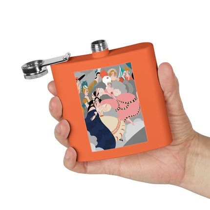 Celestial Masquerade Stainless Steel Flask – Theatrical Elegance & Floating Whimsy