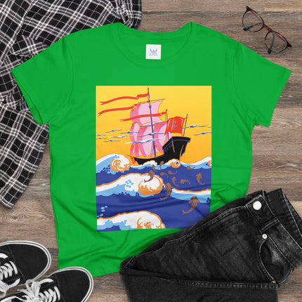 Golden Seas and Whimsical Dreams Women's Midweight Cotton Tee