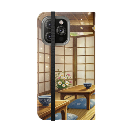 🐱🍵 Playful Kitten in the Tea Room Flip Case – Curious Charm & Cozy Whimsy