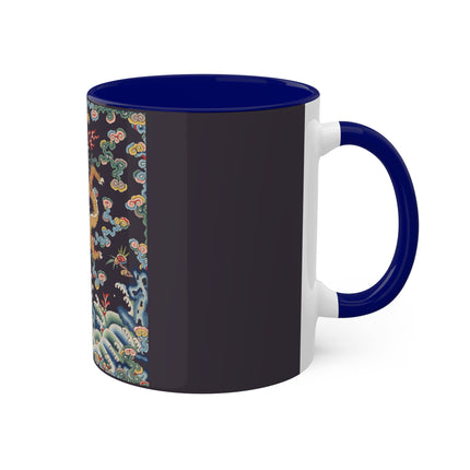 Rank Badge with Dragon with Deer Hooves Colorful Mugs, 11oz