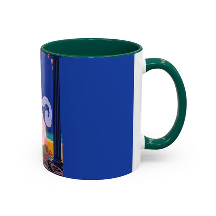 The Moonlit Promenade Colorful Mug (11oz, 15oz) – Blush Elegance, Coastal Romance & Art Deco Style