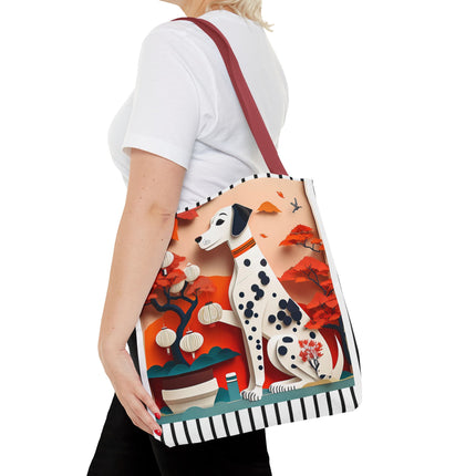 Dalmatian at an Autumn Bonsai Exhibition Tote Bag (AOP)