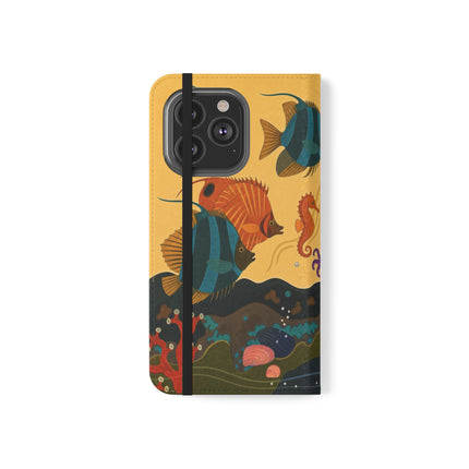🐚🌊 The Lady Of The Enchanted Pearl Flip Case – Art Deco Undersea Fantasy